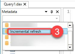 Selecting a premium dataset to connect to in DAX Studio